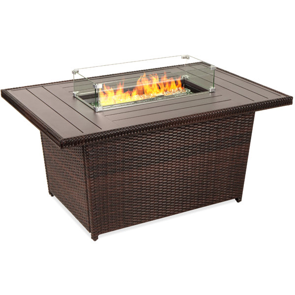 Arlmont & Co. Deonte 24.75'' H x 34'' W Polyresin Propane Outdoor Fire